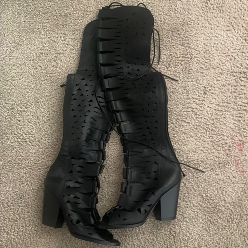 Black Cutout Women's Boots